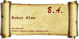 Bokor Alex névjegykártya